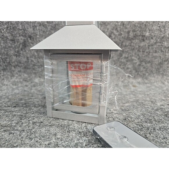 Luminara Gray Mini Lantern With Remote & Flameless Candle - Picture 6 of 7